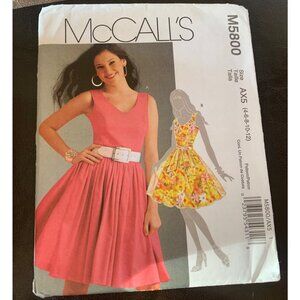 McCall's Misses Dress Sewing Pattern Size 4 6 8 10 12 M5800 - Uncut